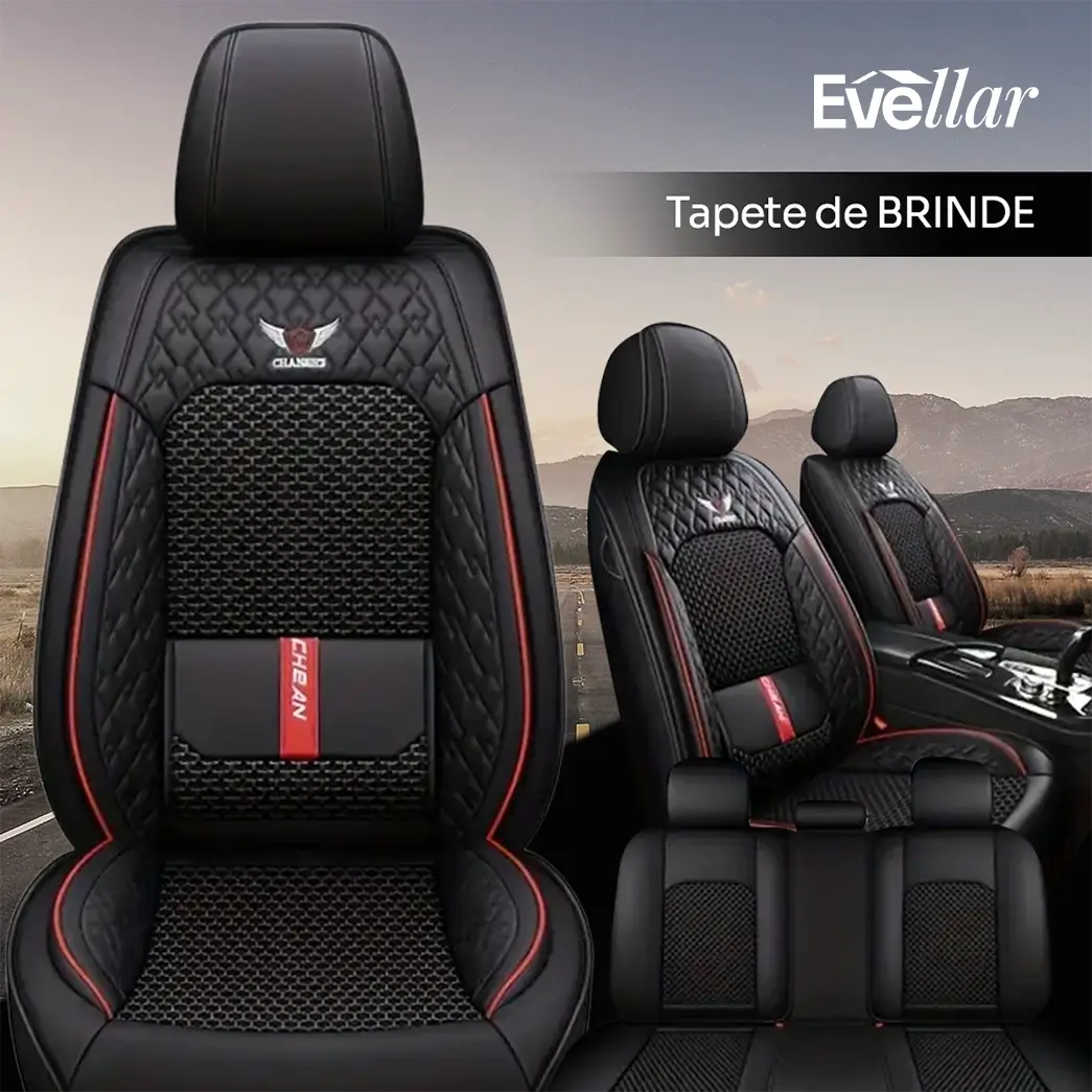 (SÓ HOJE🔥) Kit Capa Banco de Carro Completo em Couro Legítimo Italian + BRINDE: Kit Tapete Completo