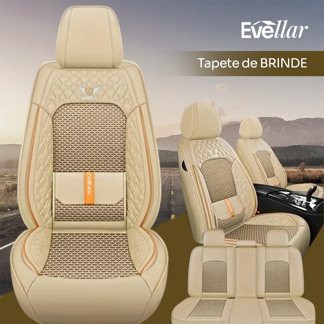 (SÓ HOJE🔥) Kit Capa Banco de Carro Completo em Couro Legítimo Italian + BRINDE: Kit Tapete Completo