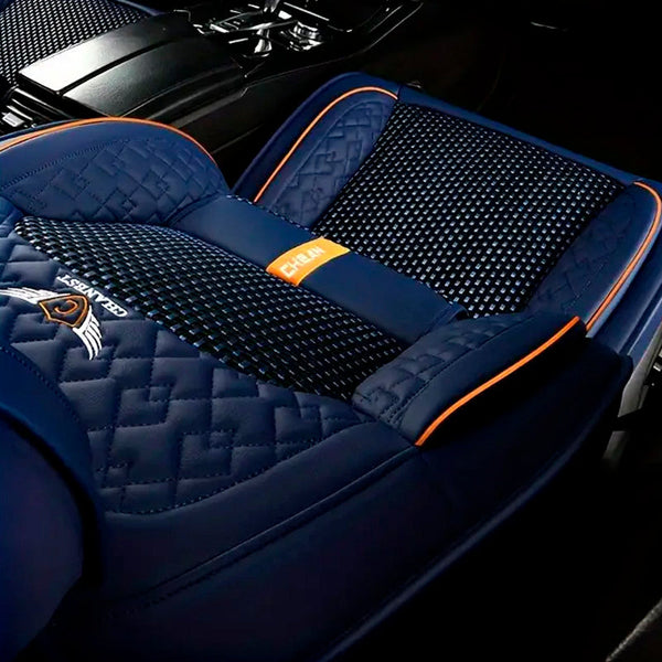 (SÓ HOJE🔥) Kit Capa Banco de Carro Completo em Couro Legítimo Italian + BRINDE: Kit Tapete Completo