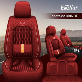 (SÓ HOJE🔥) Kit Capa Banco de Carro Completo em Couro Legítimo Italian + BRINDE: Kit Tapete Completo