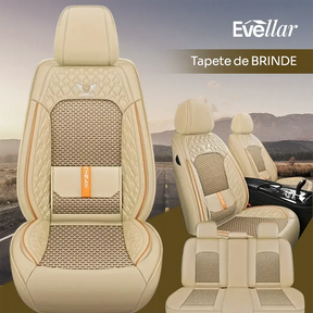 (SÓ HOJE🔥) Kit Capa Banco de Carro Completo em Couro Legítimo Italian + BRINDE: Kit Tapete Completo