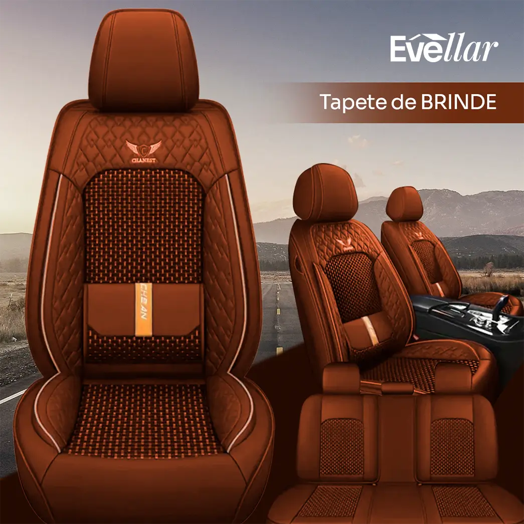 (SÓ HOJE🔥) Kit Capa Banco de Carro Completo em Couro Legítimo Italian + BRINDE: Kit Tapete Completo